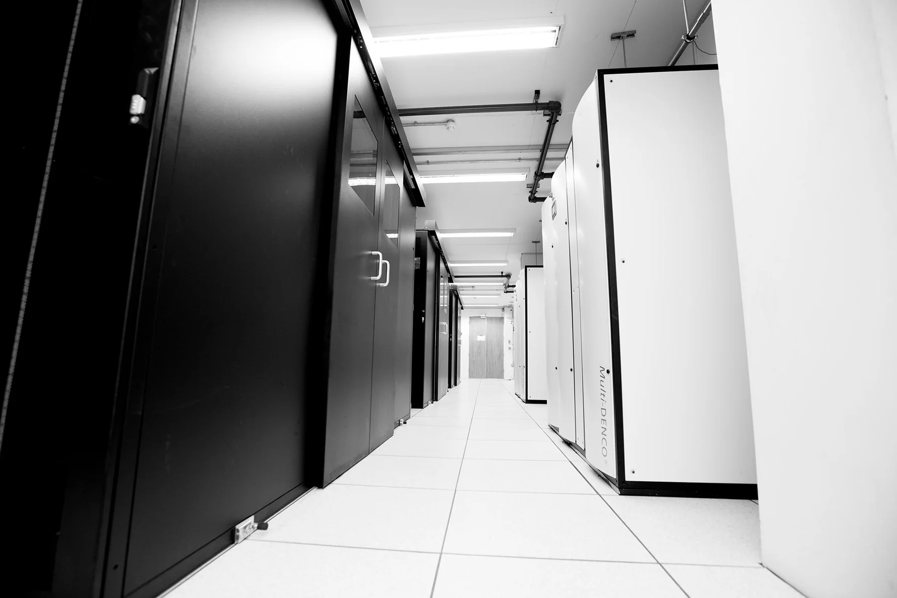 Contained cooling aisle inside the Nottingham data centre